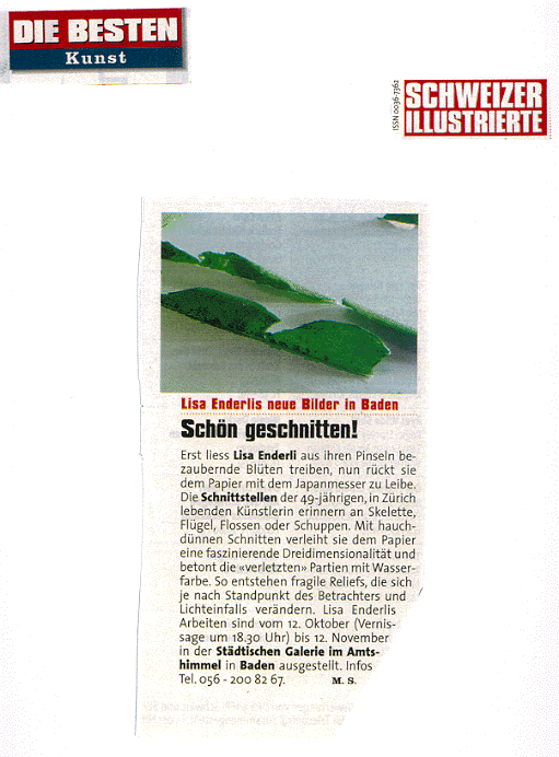 Lisa Enderli in der Schweizer Illustrierten